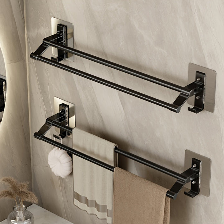 DoppelGestell: Porta-asciugamani da bagno – supporto a doppia barra multifunzionale, decorativo e durevole per bagni moderni