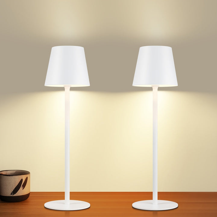 DuoGlow: Set di 2 Lampade da Tavolo LED Senza Fili – Lampade Touch Ricaricabili per Camera da Letto e Soggiorno