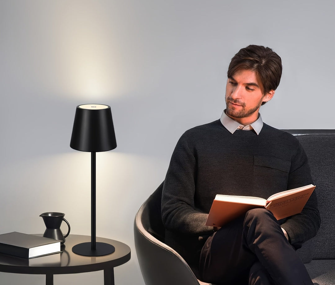 DuoGlow: Set di 2 Lampade da Tavolo LED Senza Fili – Lampade Touch Ricaricabili per Camera da Letto e Soggiorno