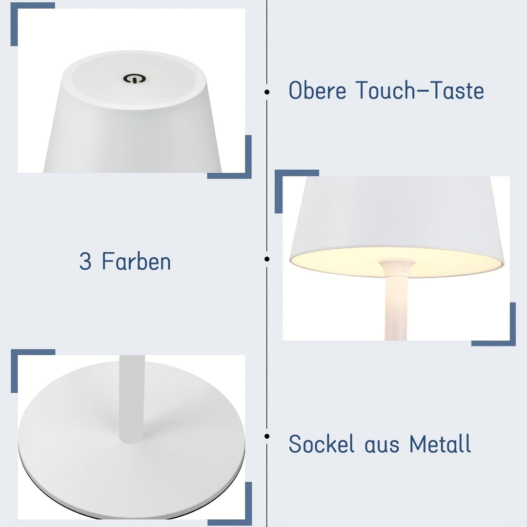 DuoGlow: Set di 2 Lampade da Tavolo LED Senza Fili – Lampade Touch Ricaricabili per Camera da Letto e Soggiorno