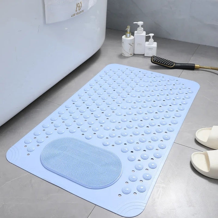 DuschFreude: Tappetino da doccia antiscivolo con massaggio per i piedi – Tappetino da bagno antibatterico e facile da curare con ventose e rapida drenaggio dell&
