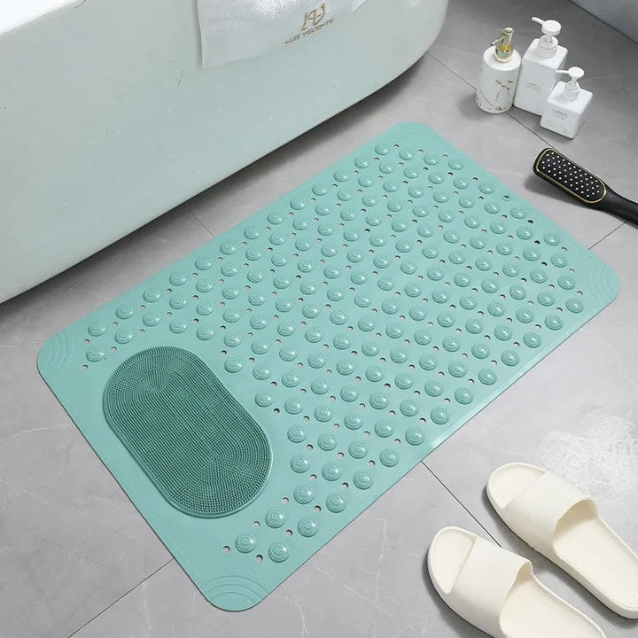 DuschFreude: Tappetino da doccia antiscivolo con massaggio per i piedi – Tappetino da bagno antibatterico e facile da curare con ventose e rapida drenaggio dell&