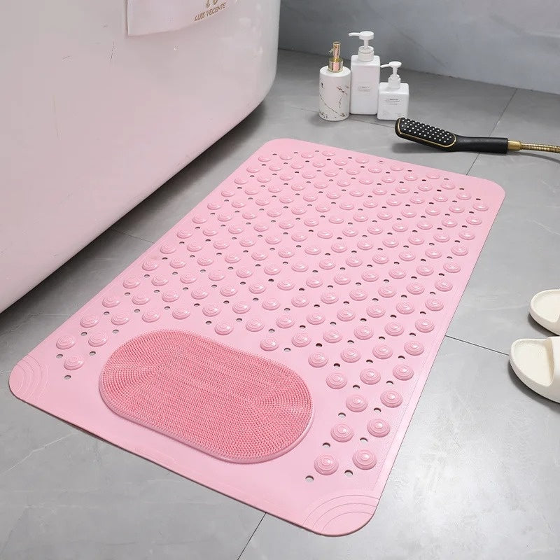 DuschFreude: Tappetino da doccia antiscivolo con massaggio per i piedi – Tappetino da bagno antibatterico e facile da curare con ventose e rapida drenaggio dell&