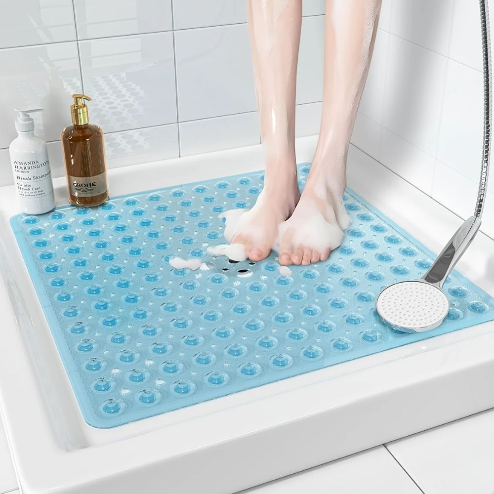 DuschGlück: Tappetino da doccia antiscivolo con ventose – Tappetino da bagno antibatterico e facile da mantenere con rapida drenaggio dell&
