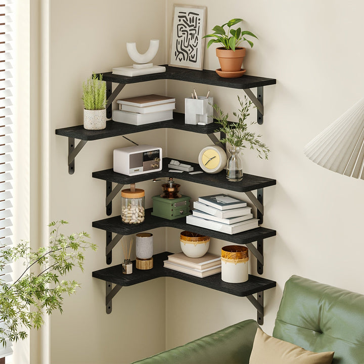 EckZauber: Mensole angolari rustiche – stabili, decorative e salvaspazio con effetto legno per soggiorno e cucina