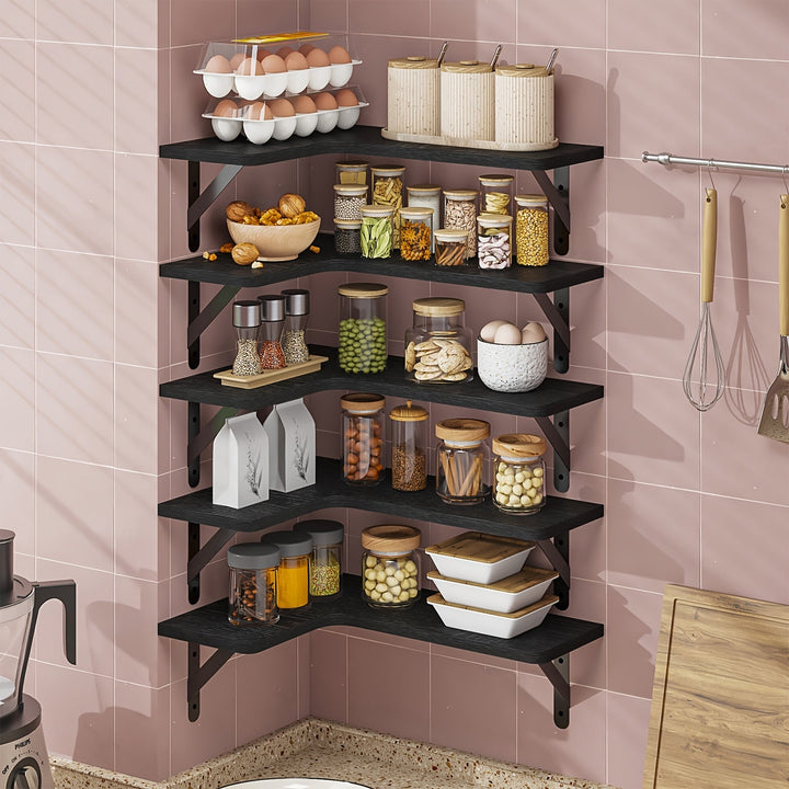 EckZauber: Mensole angolari rustiche – stabili, decorative e salvaspazio con effetto legno per soggiorno e cucina