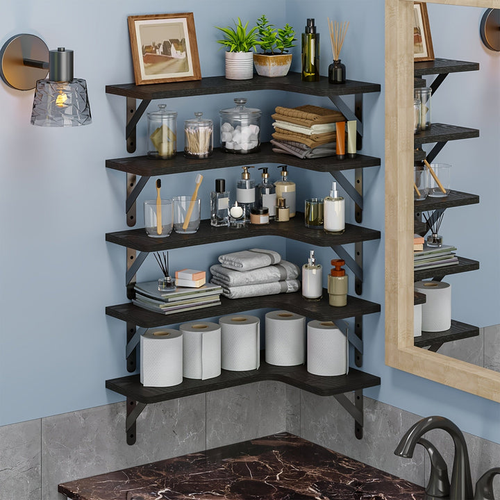 EckZauber: Mensole angolari rustiche – stabili, decorative e salvaspazio con effetto legno per soggiorno e cucina