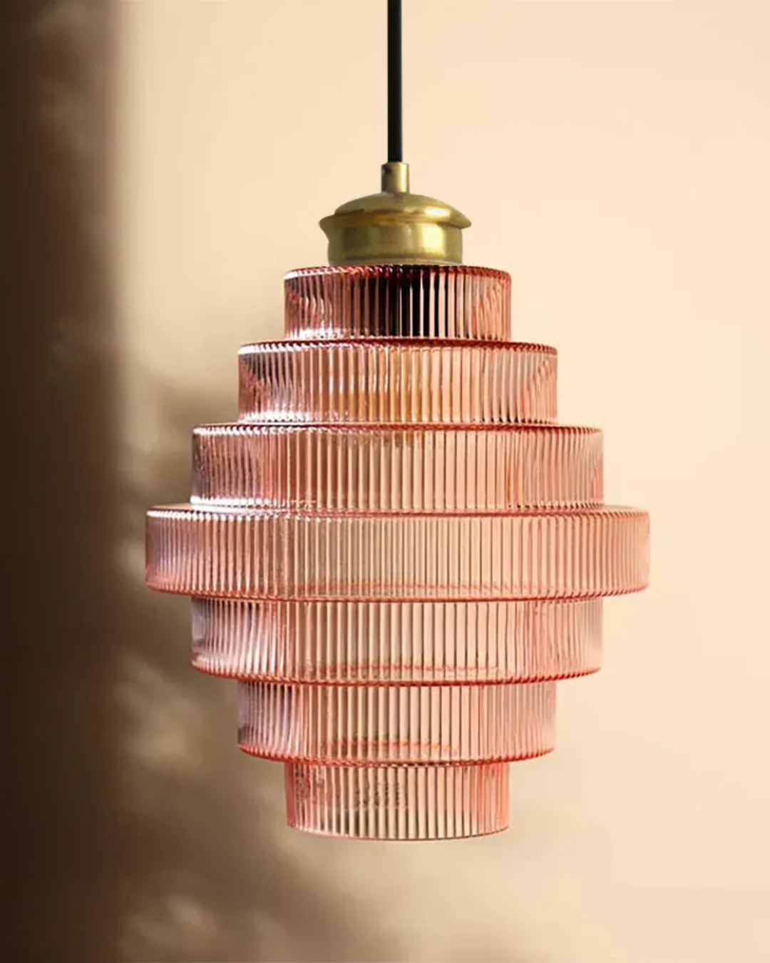 ÉclatAmbiente: Lampada a sospensione design – lampada in vetro dorato con forma sospesa, lussuosa per soggiorno e sala da pranzo
