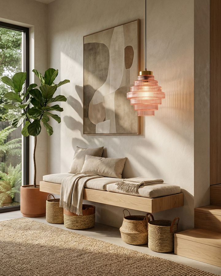 ÉclatAmbiente: Lampada a sospensione design – lampada in vetro dorato con forma sospesa, lussuosa per soggiorno e sala da pranzo