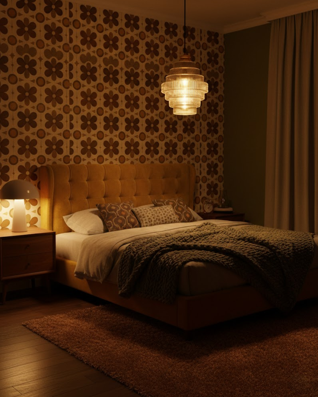 ÉclatAmbiente: Lampada a sospensione design – lampada in vetro dorato con forma sospesa, lussuosa per soggiorno e sala da pranzo
