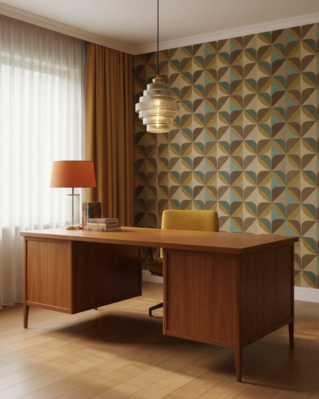 ÉclatAmbiente: Lampada a sospensione design – lampada in vetro dorato con forma sospesa, lussuosa per soggiorno e sala da pranzo