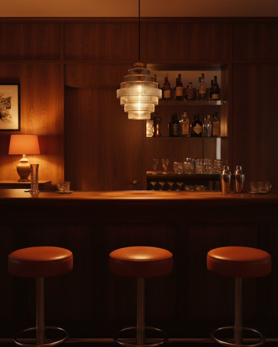 ÉclatAmbiente: Lampada a sospensione design – lampada in vetro dorato con forma sospesa, lussuosa per soggiorno e sala da pranzo