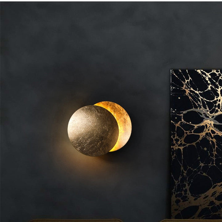 EclipseGlow: Lampada da parete LED Effetto Sole – Lampada decorativa per soggiorno e camera da letto