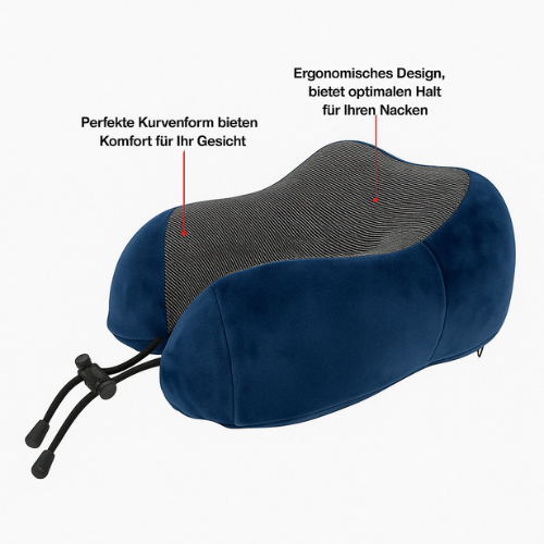 EinfachesReisen: Cuscino per il collo ergonomico – supporto ortopedico e allevia la pressione per aereo e auto