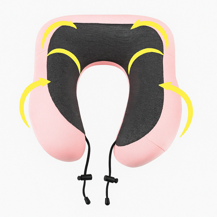 EinfachesReisen: Cuscino per il collo ergonomico – supporto ortopedico e allevia la pressione per aereo e auto