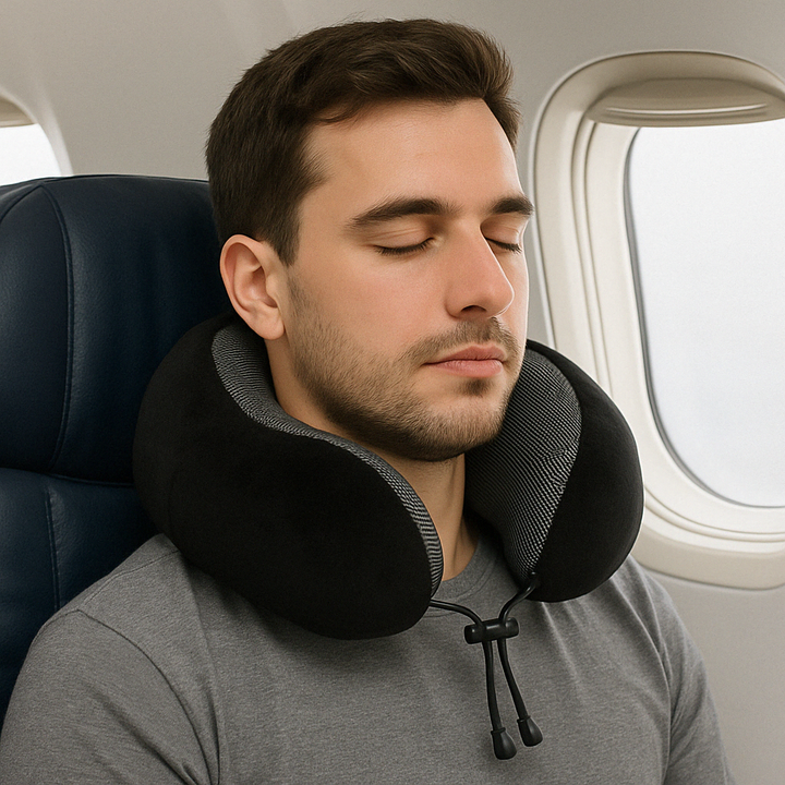 EinfachesReisen: Cuscino per il collo ergonomico – supporto ortopedico e allevia la pressione per aereo e auto