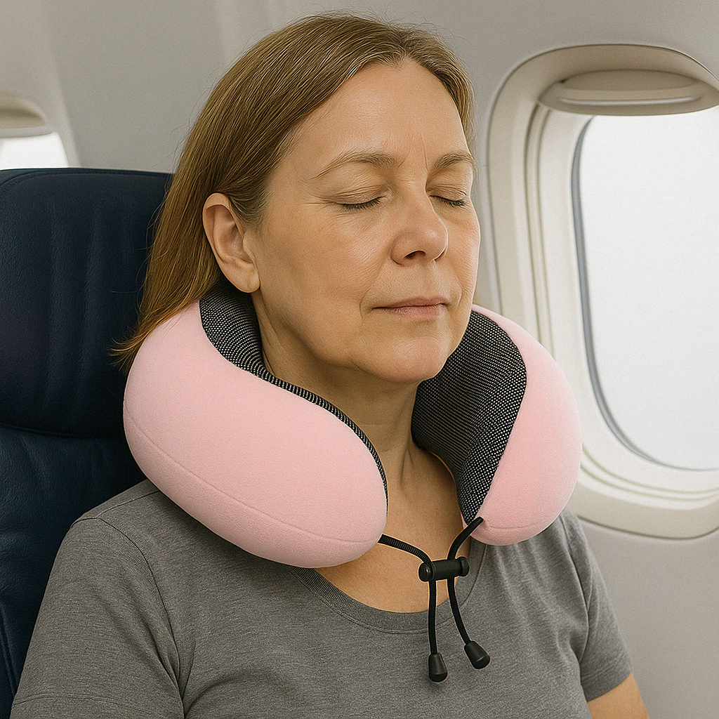EinfachesReisen: Cuscino per il collo ergonomico – supporto ortopedico e allevia la pressione per aereo e auto