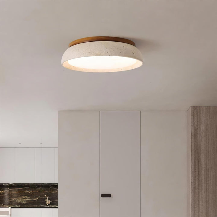 Elantra: Lampada da soffitto in Travertino e Legno – per Soggiorno e Camera da Letto