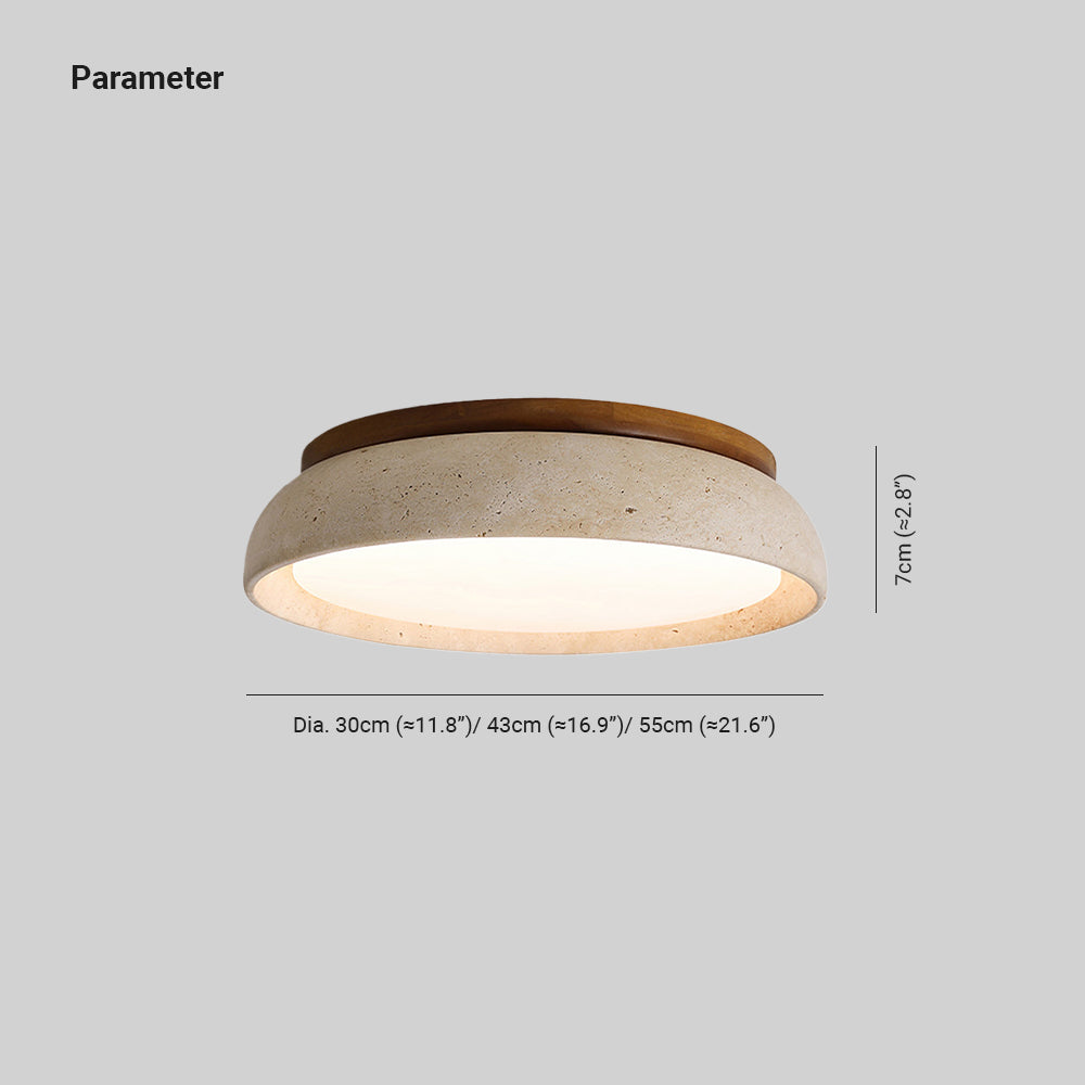 Elantra: Lampada da soffitto in Travertino e Legno – per Soggiorno e Camera da Letto