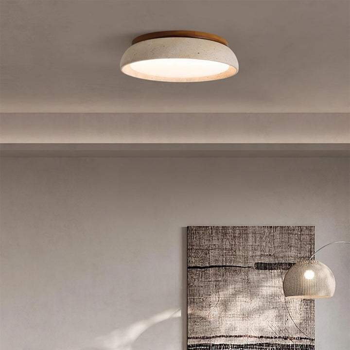 Elantra: Lampada da soffitto in Travertino e Legno – per Soggiorno e Camera da Letto