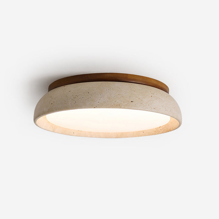 Elantra: Lampada da soffitto in Travertino e Legno – per Soggiorno e Camera da Letto