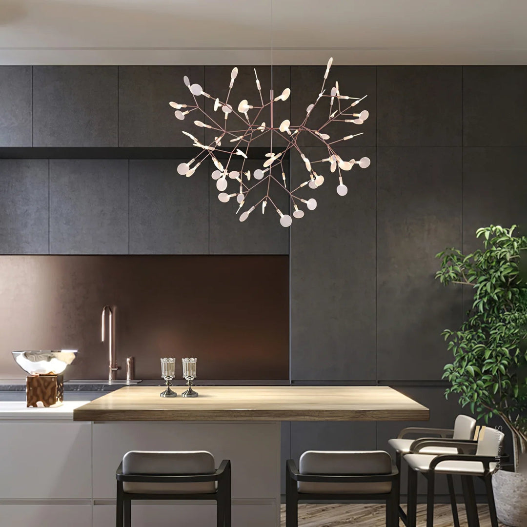 Elaris: Moderno lampadario Sputnik con ottica di lucciole – per sala da pranzo e soggiorno