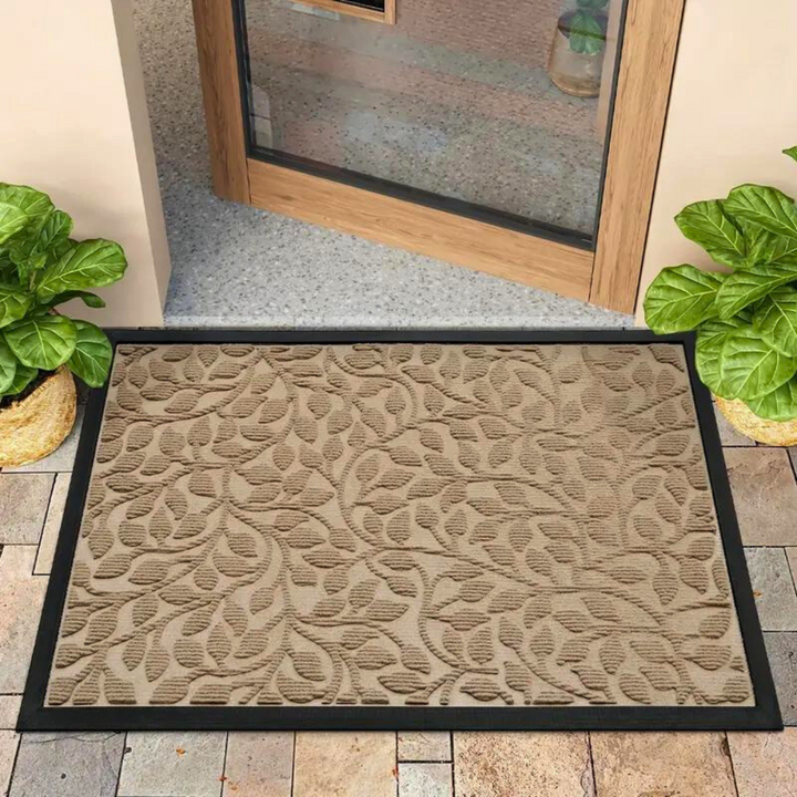 EleganzHain: tappetino decorativo – resistente, lavabile e con elegante design a rametti per patio e garage