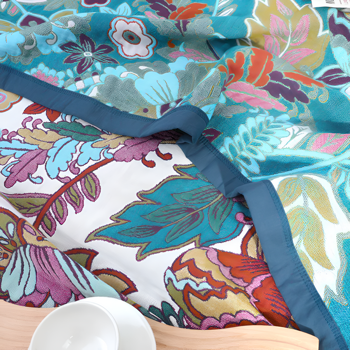 EleganzWende: Coperte in cotone con motivo floreale decorativo e struttura morbida – per camera da letto e soggiorno