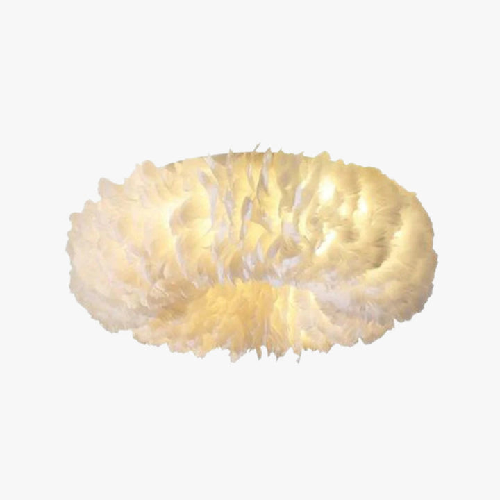 Elowen: Lampada da soffitto LED Boho con piume – per camere da letto e soggiorni