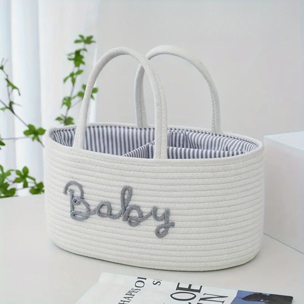 ElternStil: Organizzatore di stoccaggio in design di cotone – decorativo, durevole e pratico per articoli per bambini e accessori