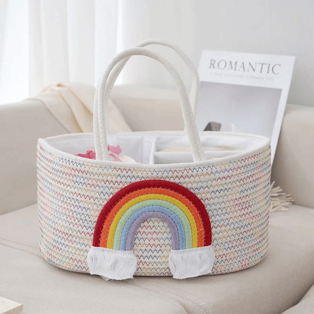 ElternStil: Organizzatore di stoccaggio in design di cotone – decorativo, durevole e pratico per articoli per bambini e accessori