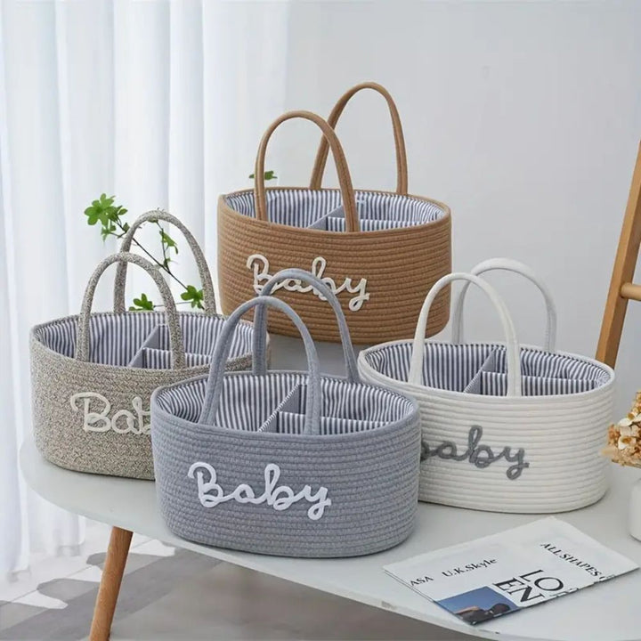ElternStil: Organizzatore di stoccaggio in design di cotone – decorativo, durevole e pratico per articoli per bambini e accessori