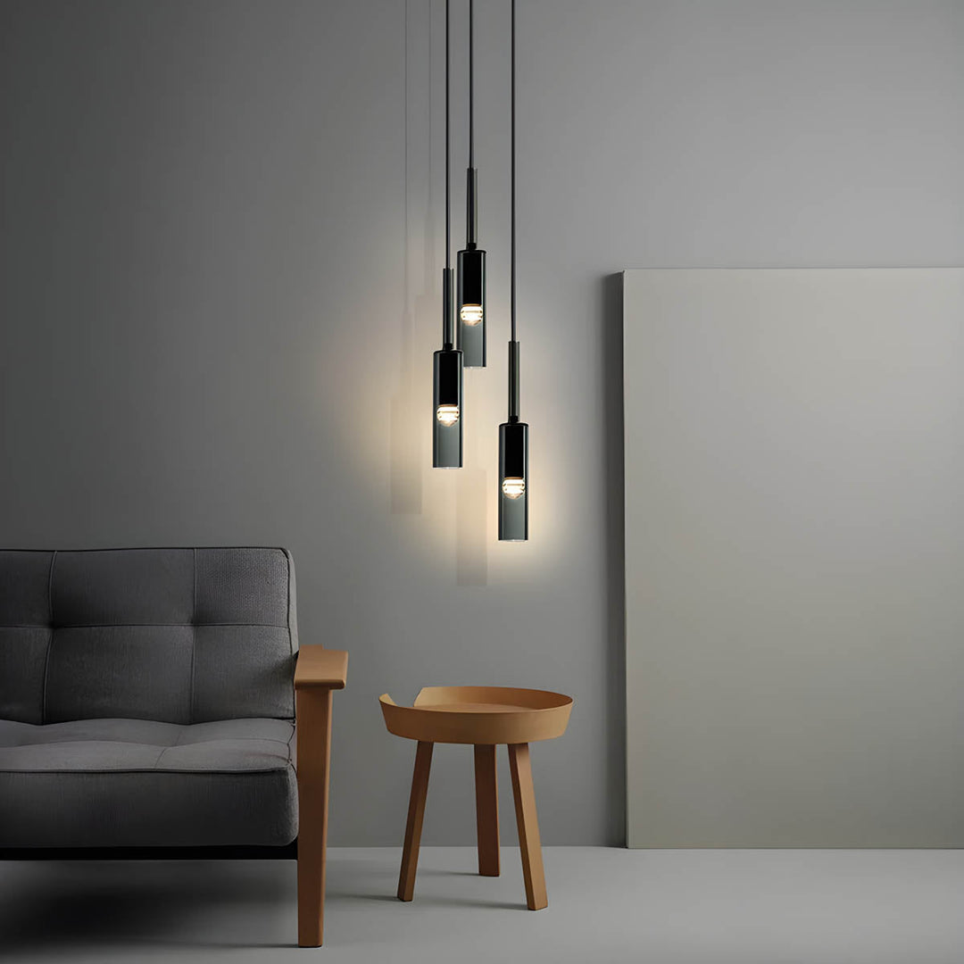 Elysséa: Lampada a sospensione in vetro e ferro con eleganza nordica e attacco E27 – per soggiorno e area caffè
