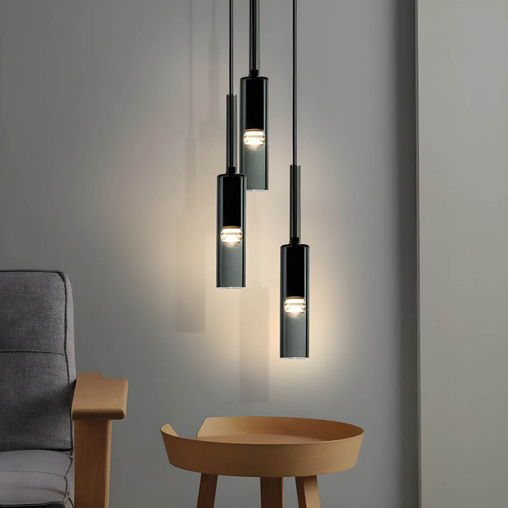 Elysséa: Lampada a sospensione in vetro e ferro con eleganza nordica e attacco E27 – per soggiorno e area caffè