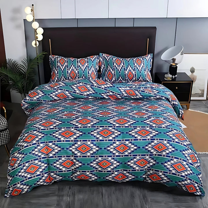 EthnoLeben: Set di copripiumino lussuoso – morbido, traspirante e durevole con design Boho-Tribal per la casa