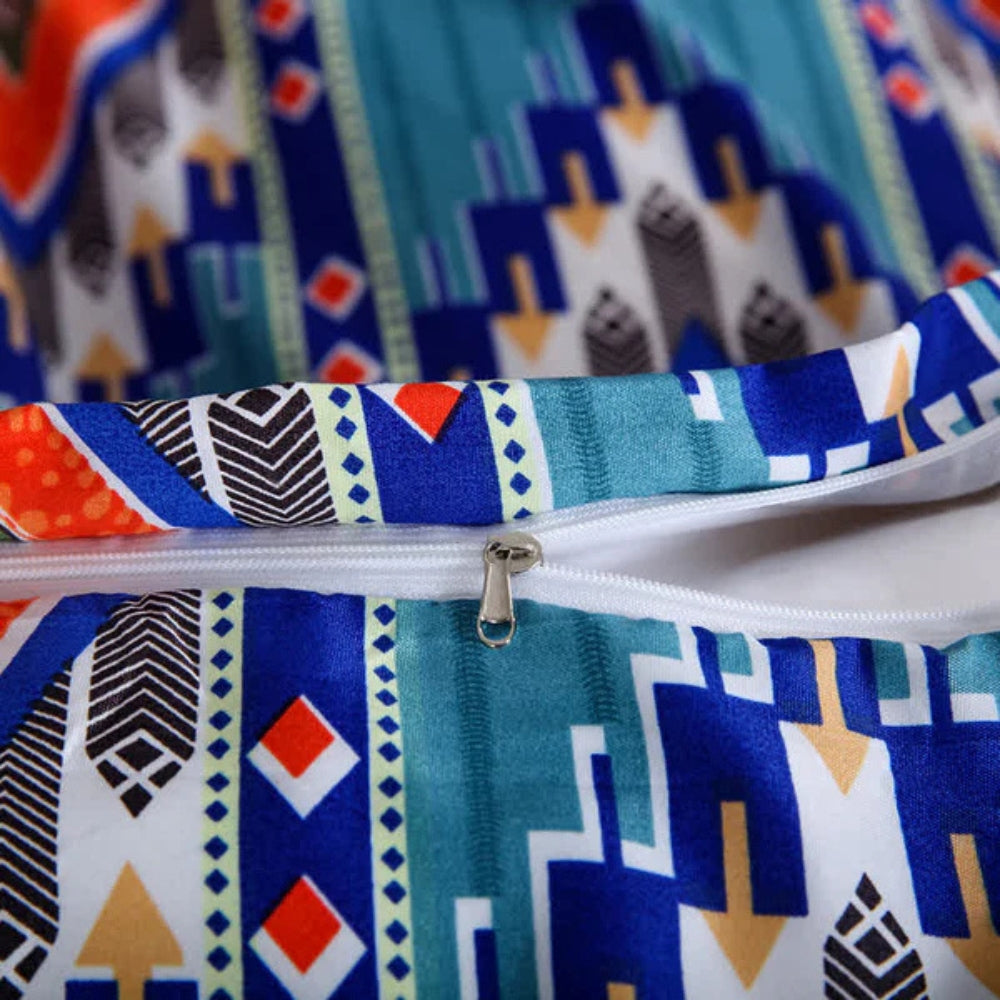 EthnoLeben: Set di copripiumino lussuoso – morbido, traspirante e durevole con design Boho-Tribal per la casa