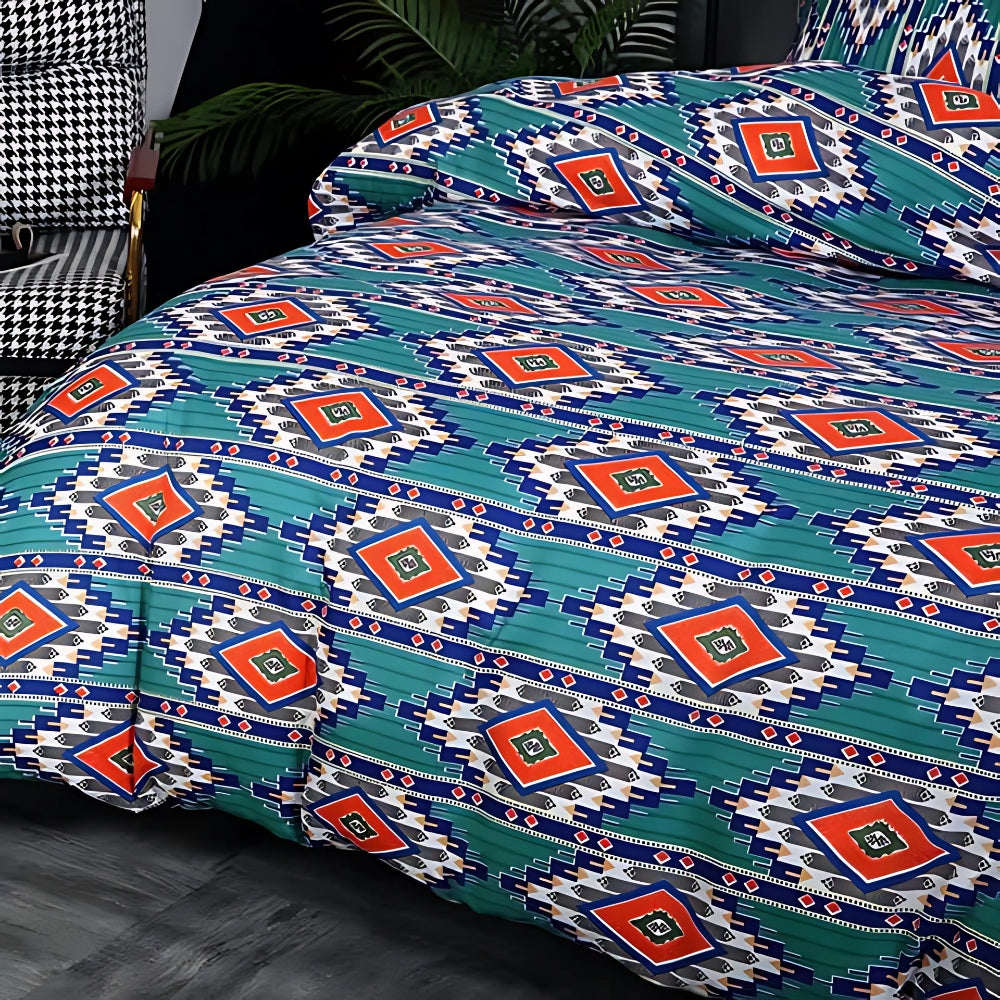 EthnoLeben: Set di copripiumino lussuoso – morbido, traspirante e durevole con design Boho-Tribal per la casa