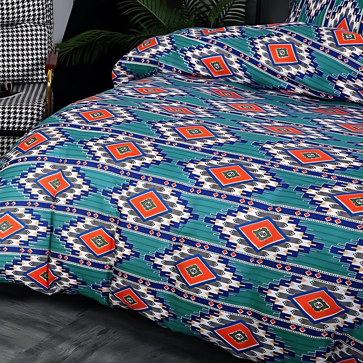 EthnoLeben: Set di copripiumino lussuoso – morbido, traspirante e durevole con design Boho-Tribal per la casa