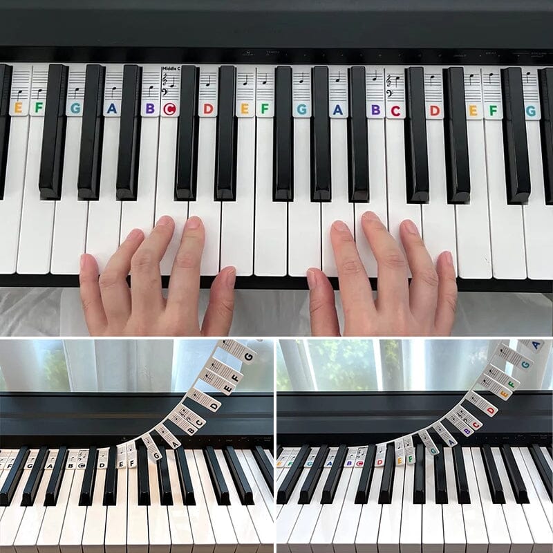 Etichette per tasti di pianoforte rimovibili