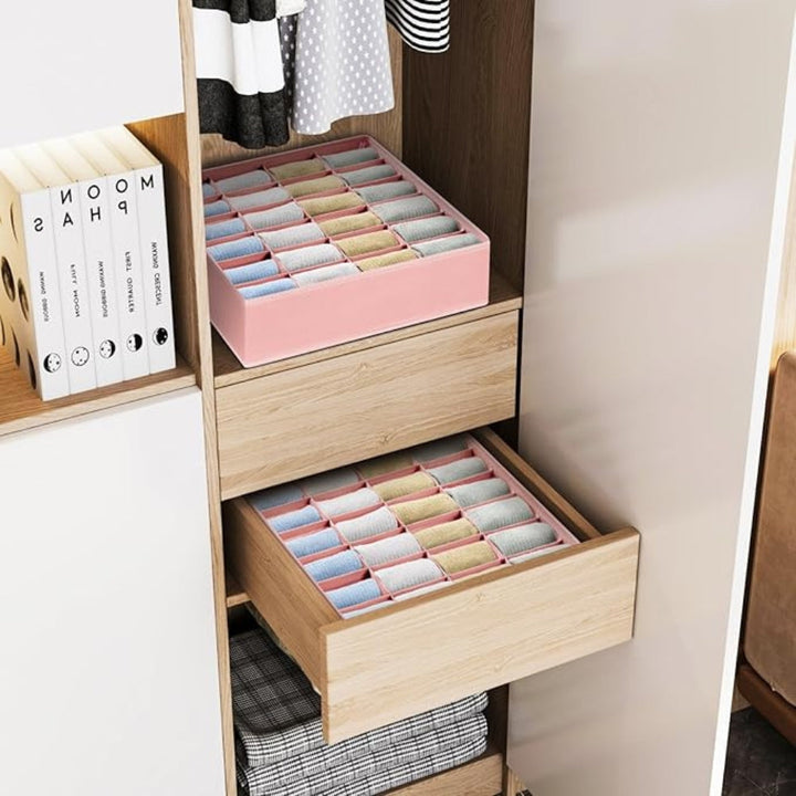 FachOrdnung: Organizzatore pieghevole per la conservazione – con 24 scomparti, pratico e salvaspazio per calze e biancheria intima