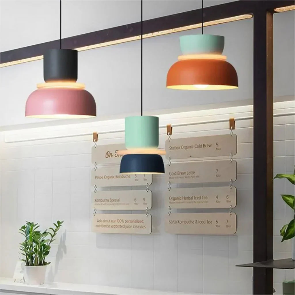 FarbAura: Lampadario in stile nordico – Lampada a sospensione LED designer per interni