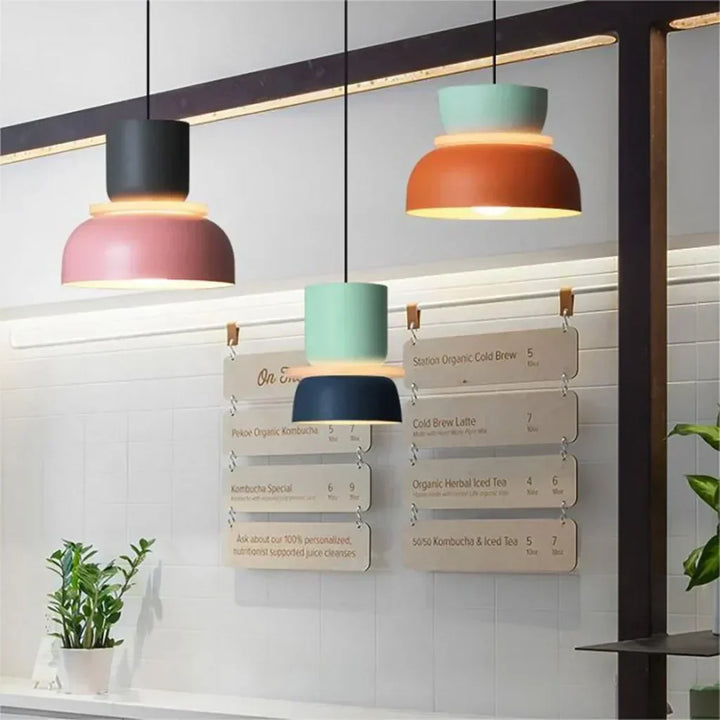 FarbAura: Lampadario in stile nordico – Lampada a sospensione LED designer per interni