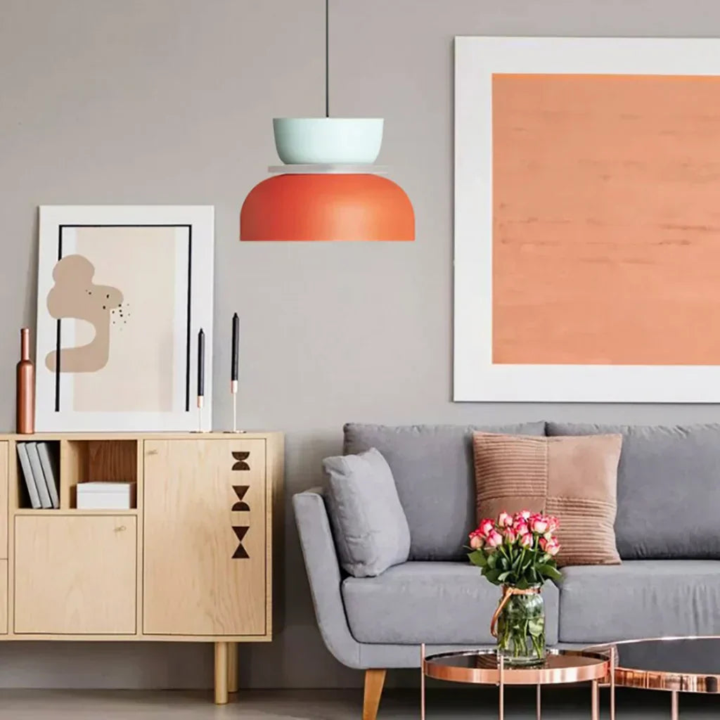 FarbAura: Lampadario in stile nordico – Lampada a sospensione LED designer per interni