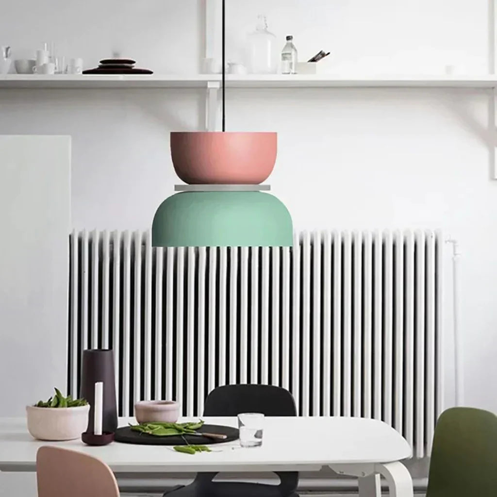 FarbAura: Lampadario in stile nordico – Lampada a sospensione LED designer per interni