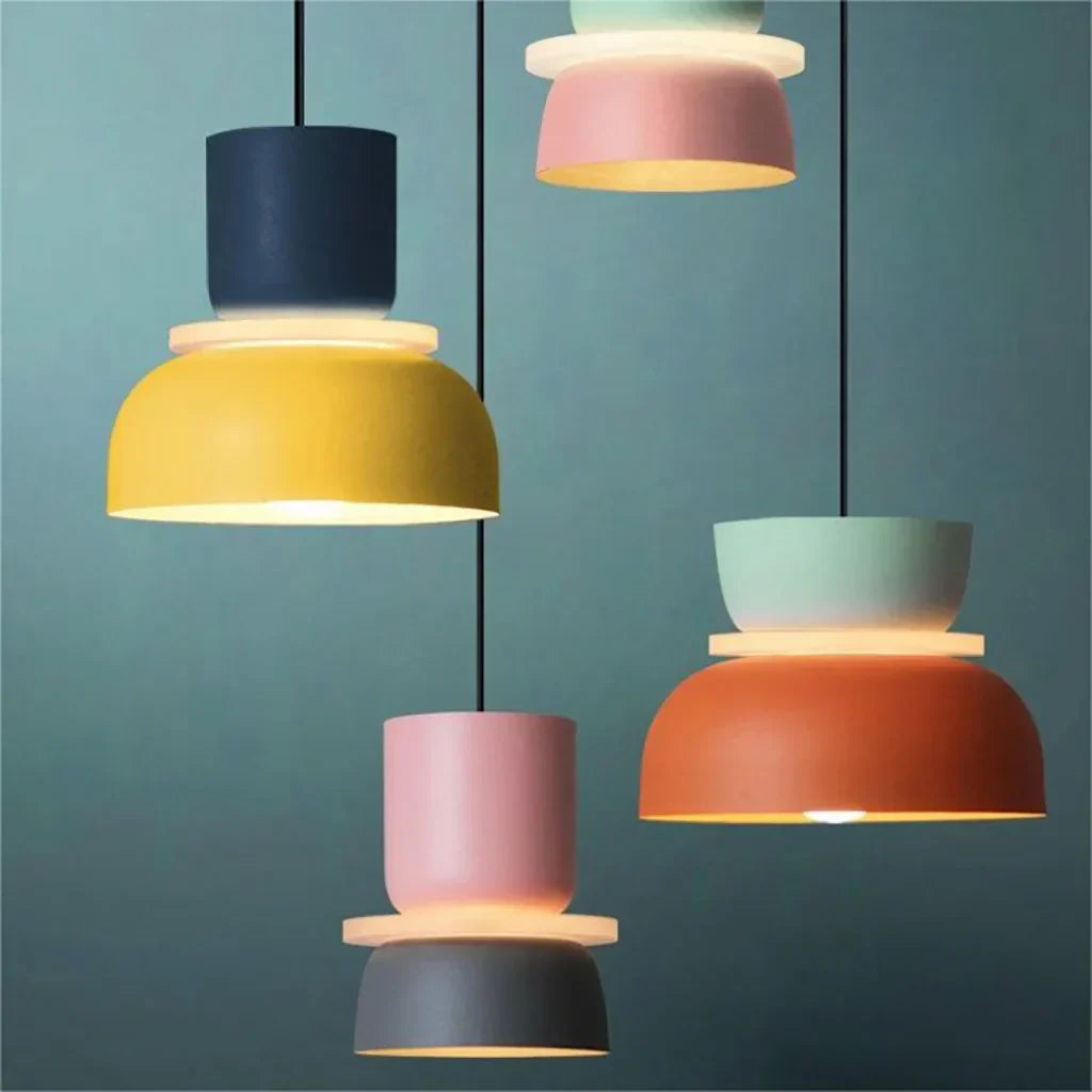 FarbAura: Lampadario in stile nordico – Lampada a sospensione LED designer per interni