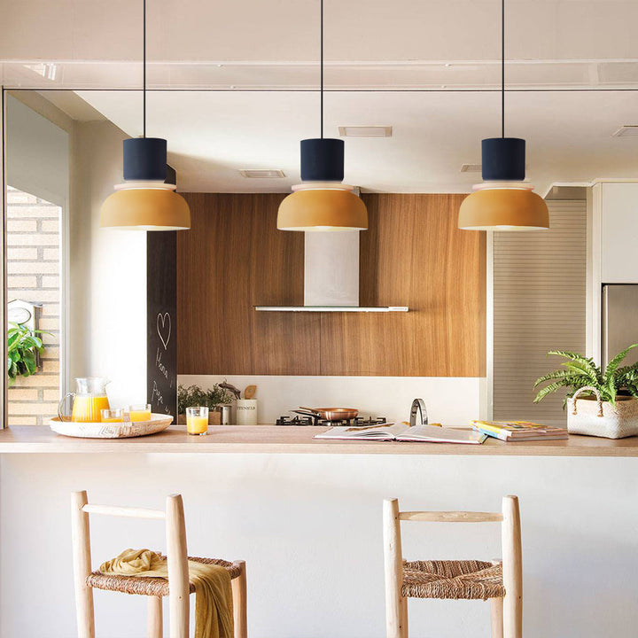 FarbAura: Lampadario in stile nordico – Lampada a sospensione LED designer per interni