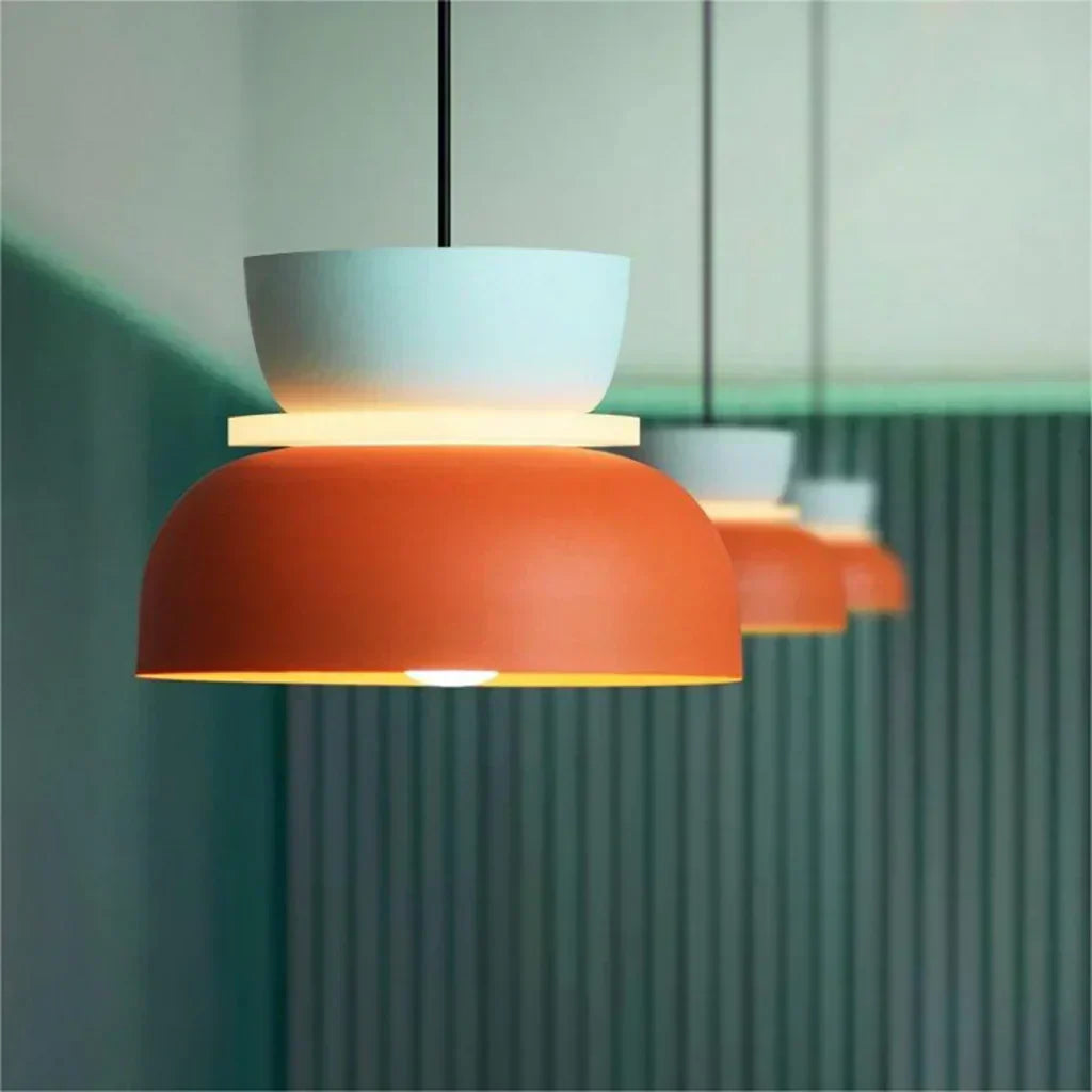 FarbAura: Lampadario in stile nordico – Lampada a sospensione LED designer per interni