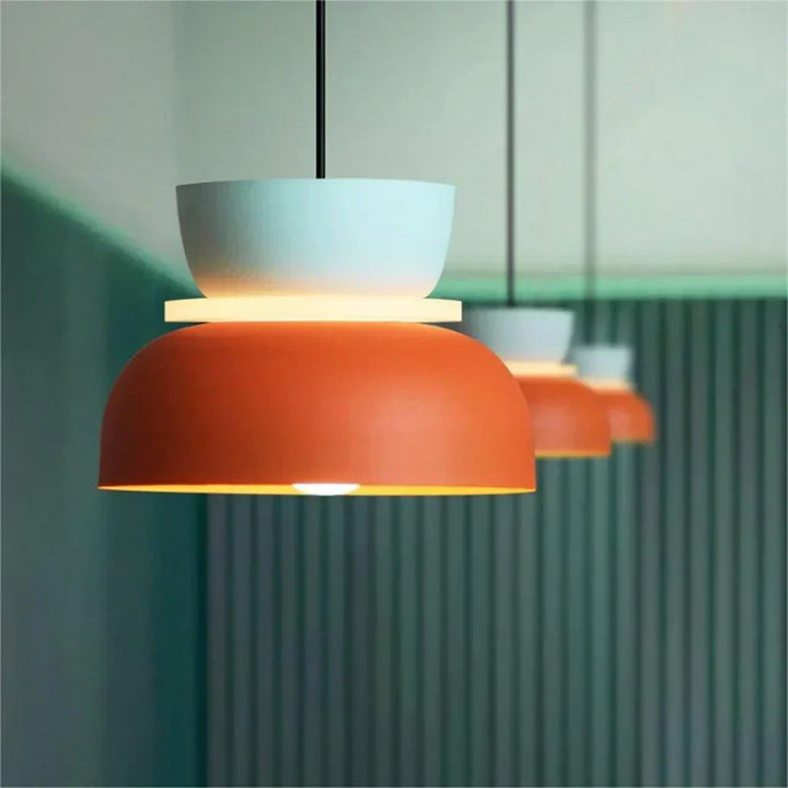 FarbAura: Lampadario in stile nordico – Lampada a sospensione LED designer per interni