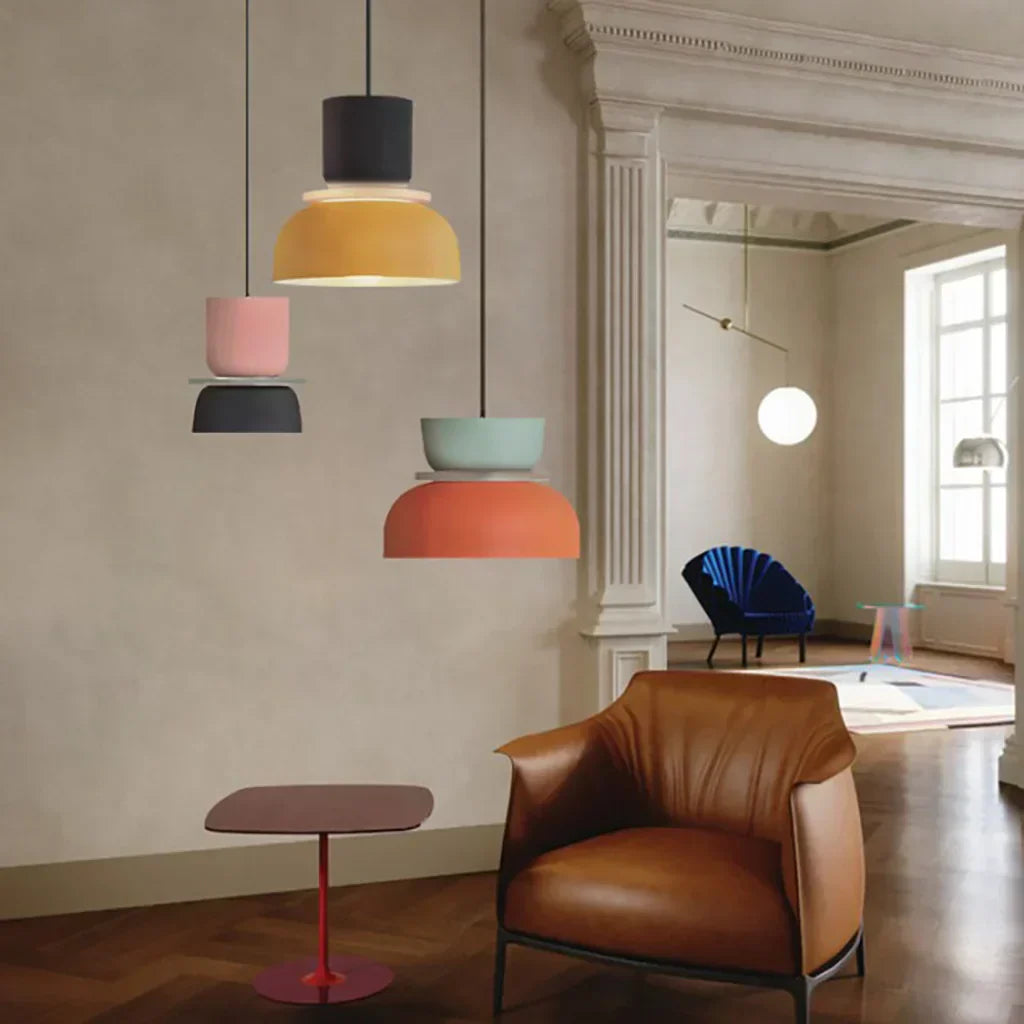 FarbAura: Lampadario in stile nordico – Lampada a sospensione LED designer per interni