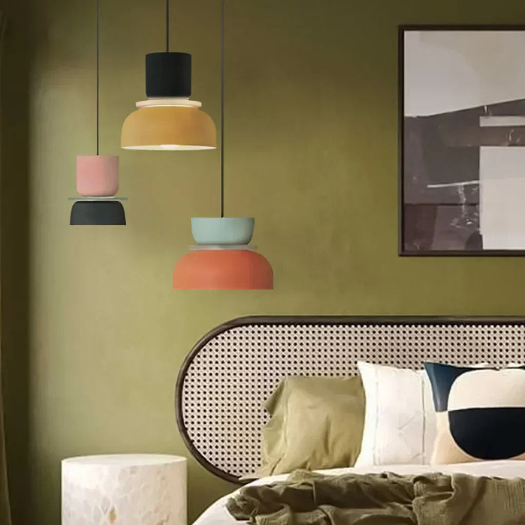 FarbAura: Lampadario in stile nordico – Lampada a sospensione LED designer per interni